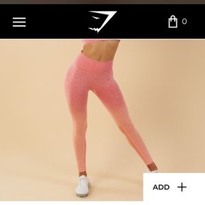Ombré Seamless Leggings-Peach Coral